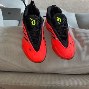 Adidas Neon Red and Black Sneakers